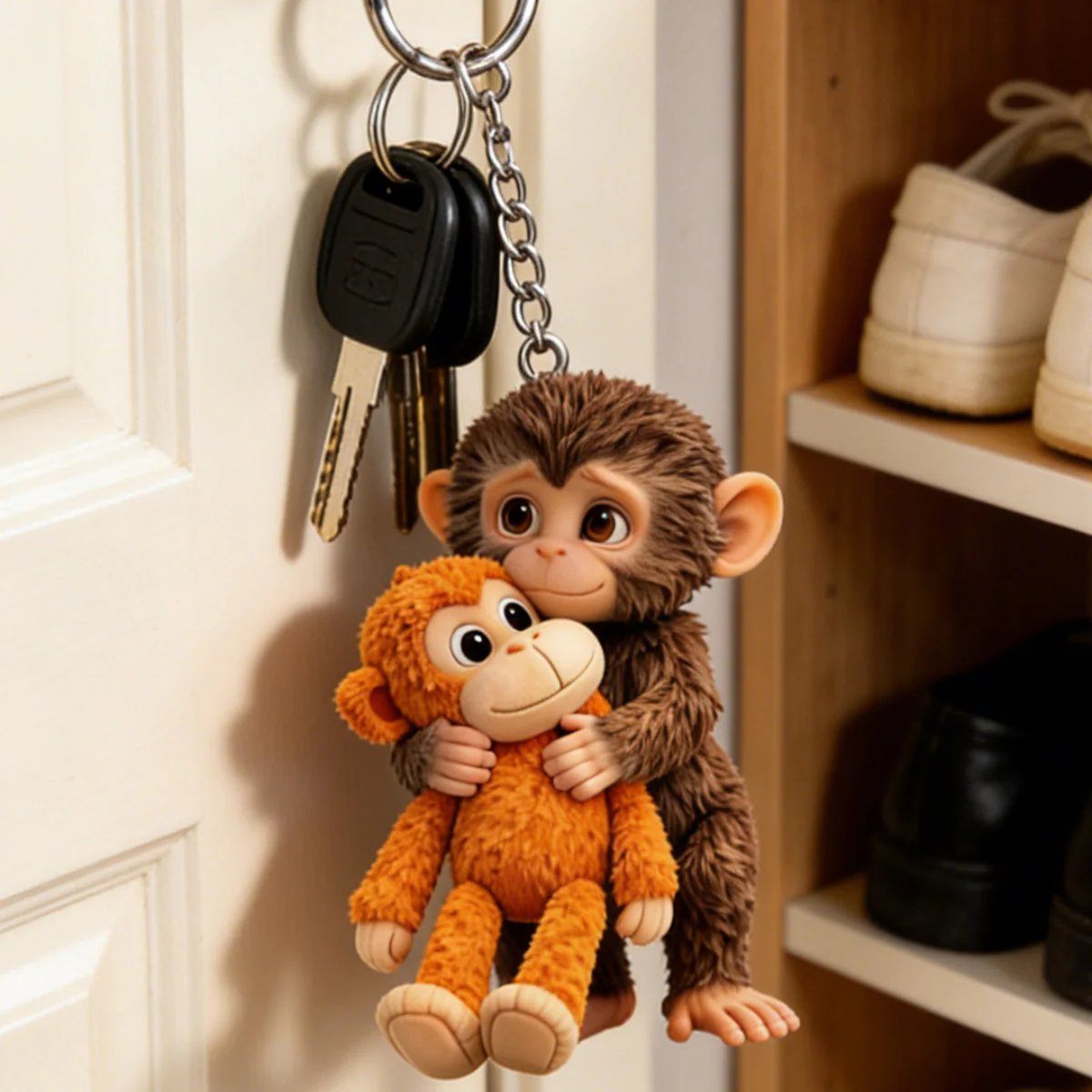 🏆Last Day 49% OFF-🐵 3D Effect Viral Punch Monkey Keychain 💕🎁Emotional Gift for Animal Lovers, Family, Friends, Loved Ones