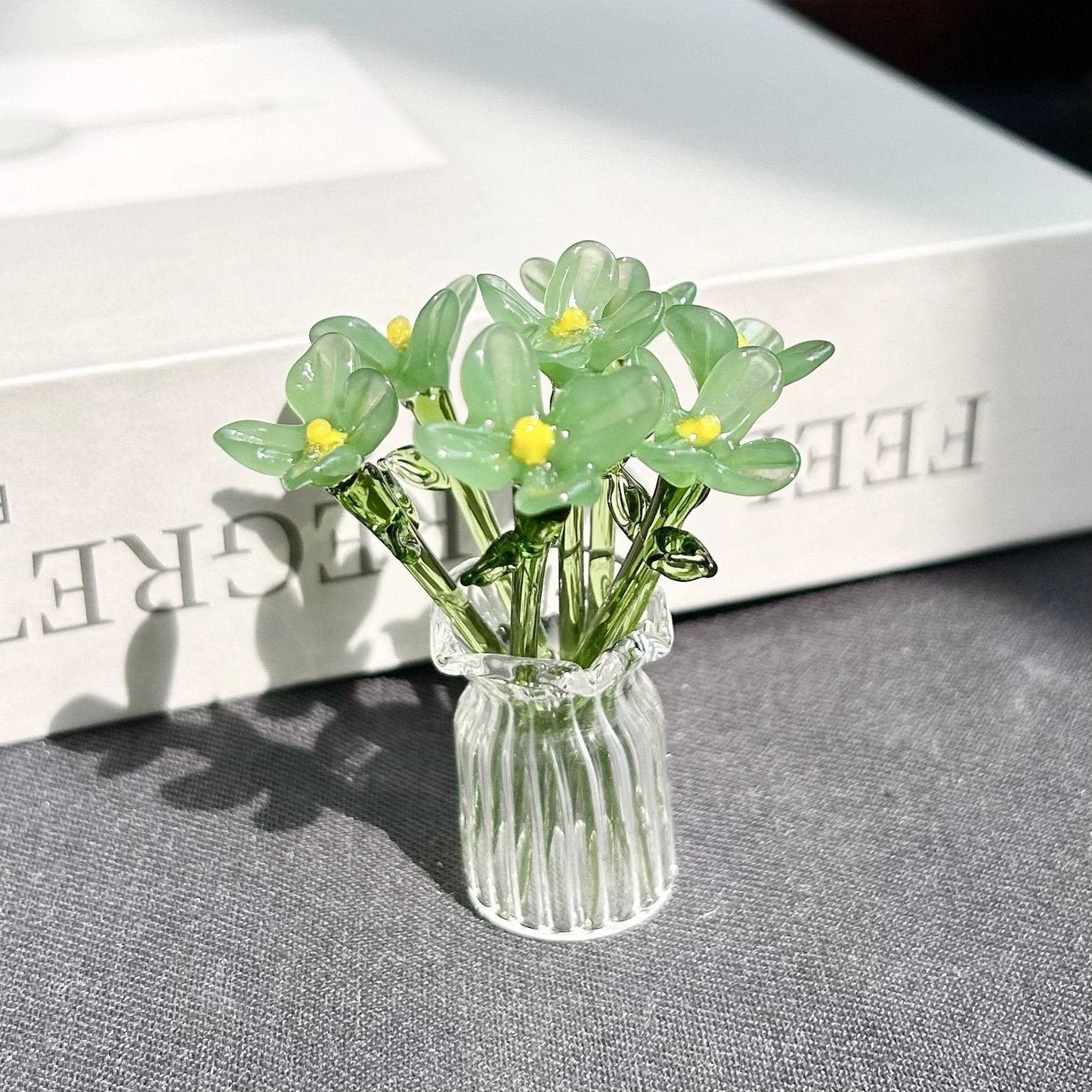 🌸2026 Mother's Day Gifts 50% Off--🎁Mini Glass Flower Ornament Crafts Artificial Flower Floral Figurine