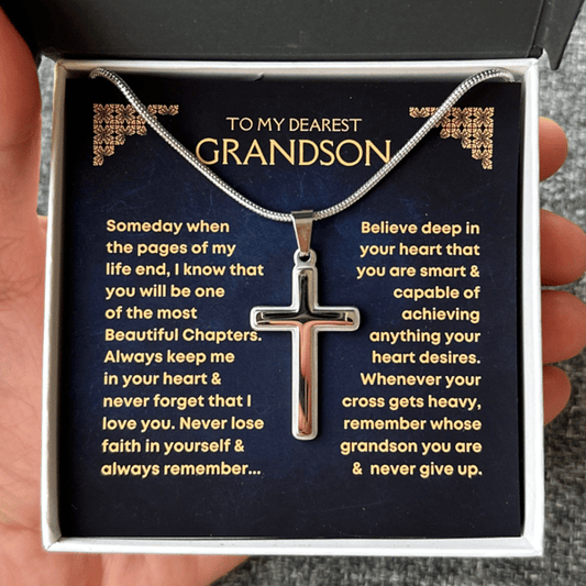 Never Lose Faith Cross Necklace – Choose Your Card Message