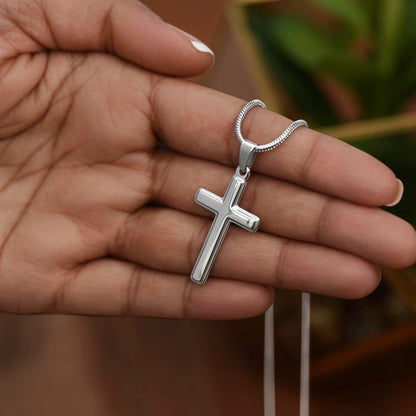 Never Lose Faith Cross Necklace – Choose Your Card Message