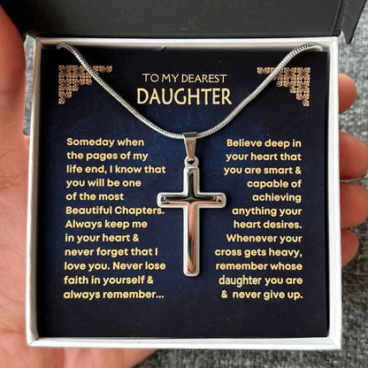 Never Lose Faith Cross Necklace – Choose Your Card Message