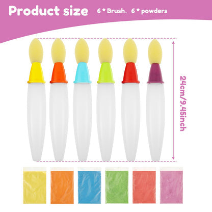 🎨 6Pcs Washable Sidewalk Chalk Paint Brush Set for Kids🌟