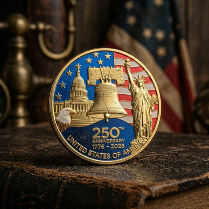 🔥Last Day 69% OFF🔥9PCS USA 250th Anniversary Commemorative Coin Gift Set, 2026 Patriotic Gift for Veterans, 250th Anniversary Collectors
