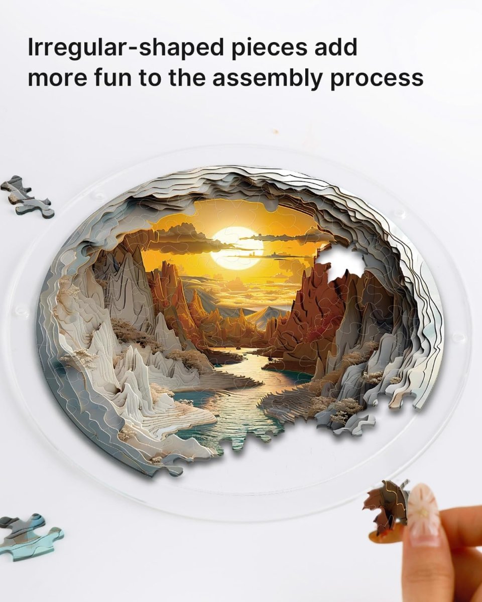 Acrylic Jigsaw Puzzle Suncatcher -Sunset Canyon