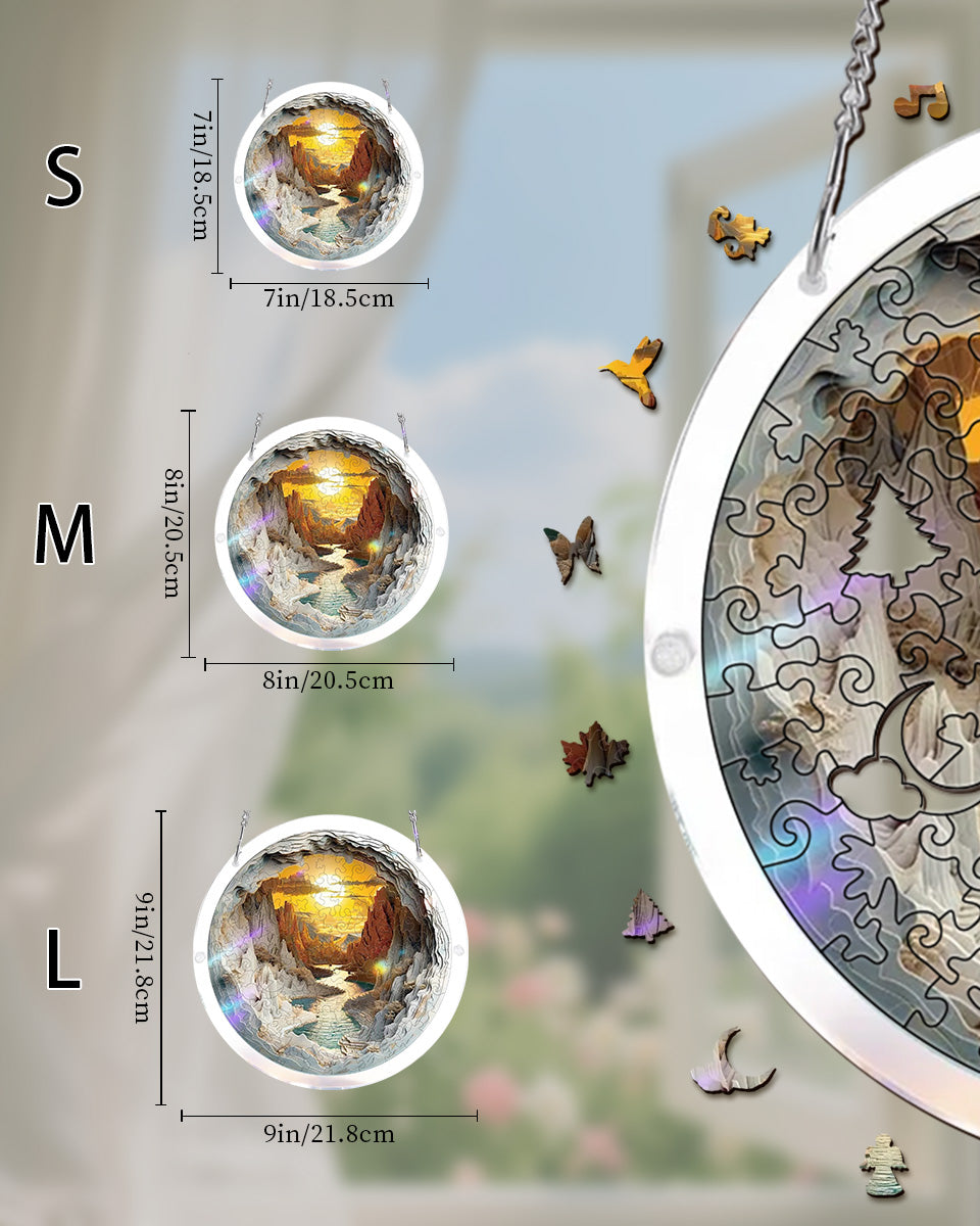 Acrylic Jigsaw Puzzle Suncatcher -Sunset Canyon