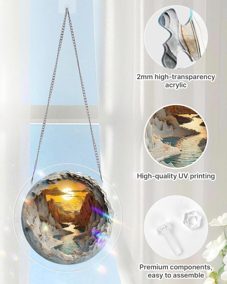 Acrylic Jigsaw Puzzle Suncatcher -Sunset Canyon