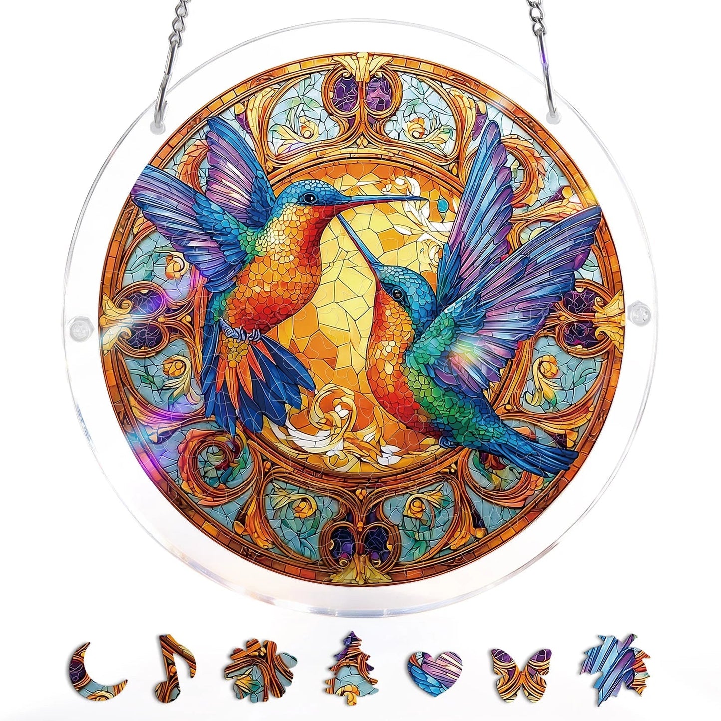 Acrylic Jigsaw Puzzle Suncatcher -Twin Wings of Radiance Light