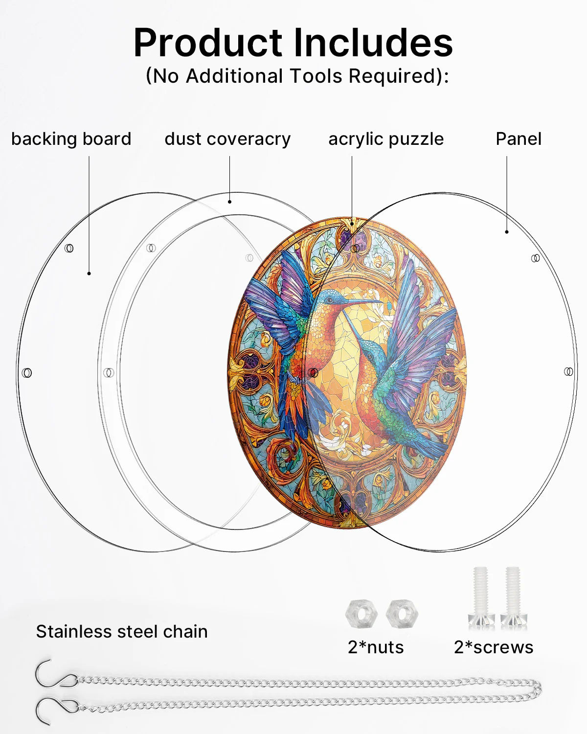 Acrylic Jigsaw Puzzle Suncatcher -Twin Wings of Radiance Light