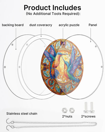 Acrylic Jigsaw Puzzle Suncatcher -Twin Wings of Radiance Light