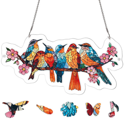 Acrylic Jigsaw Puzzle Suncatcher -Blossom Songbirds