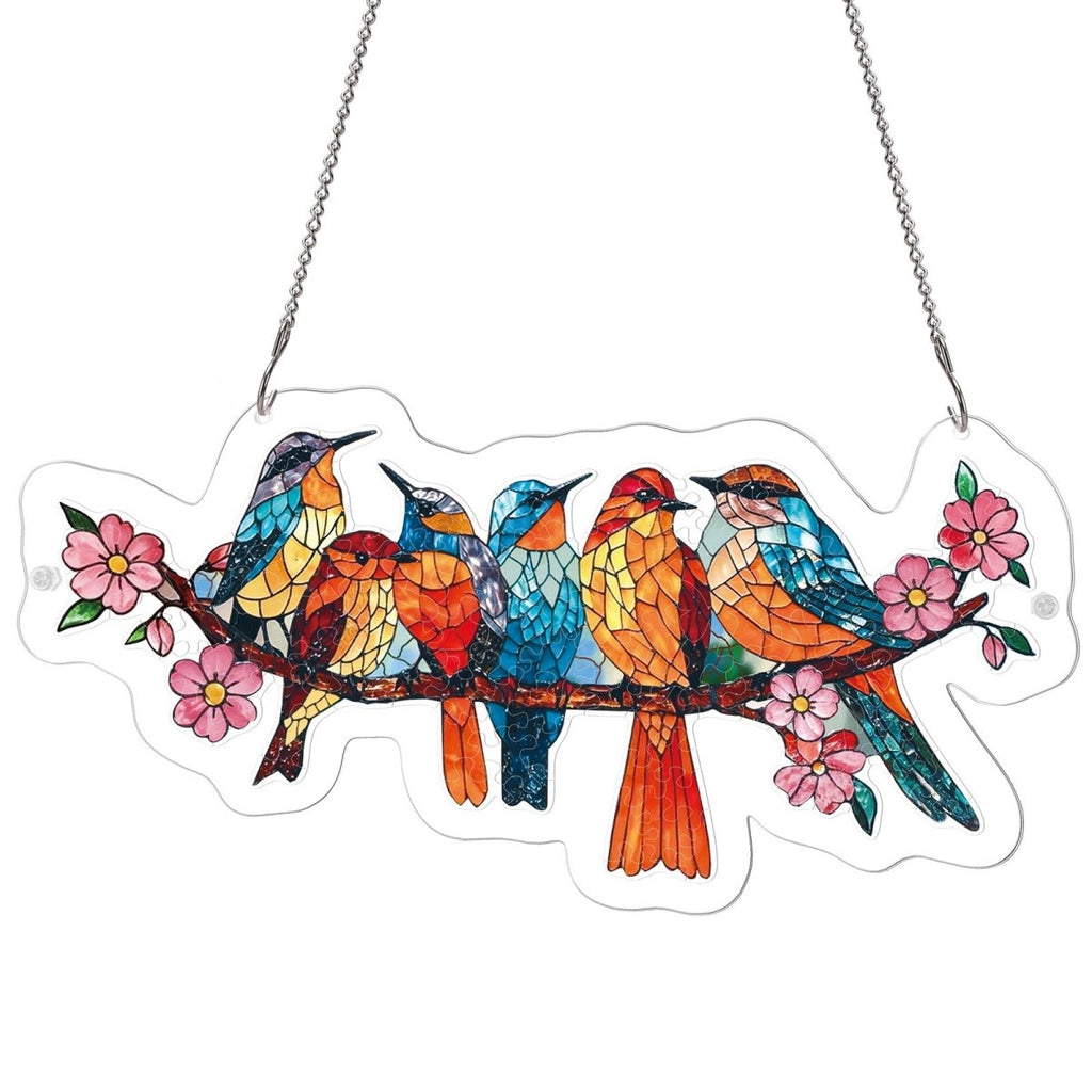 Acrylic Jigsaw Puzzle Suncatcher -Blossom Songbirds
