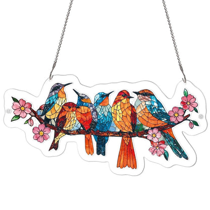 Acrylic Jigsaw Puzzle Suncatcher -Blossom Songbirds