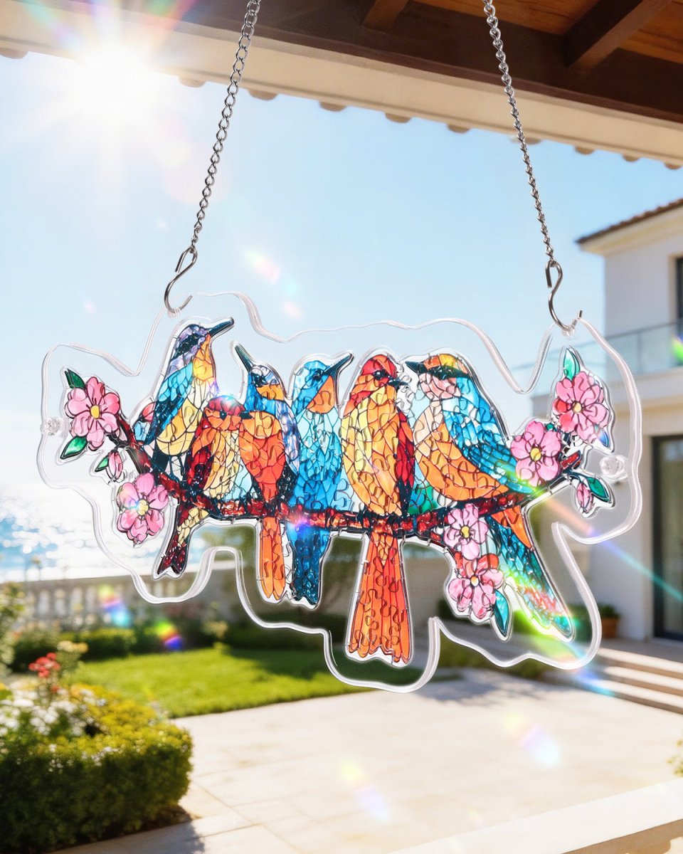 Acrylic Jigsaw Puzzle Suncatcher -Blossom Songbirds