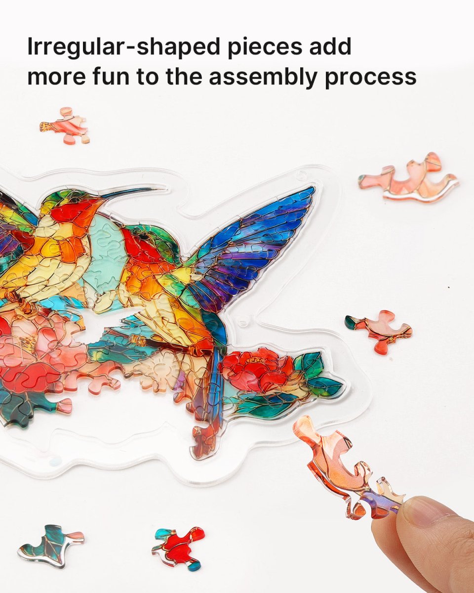 Acrylic Jigsaw Puzzle Suncatcher -Two Birds of Spring
