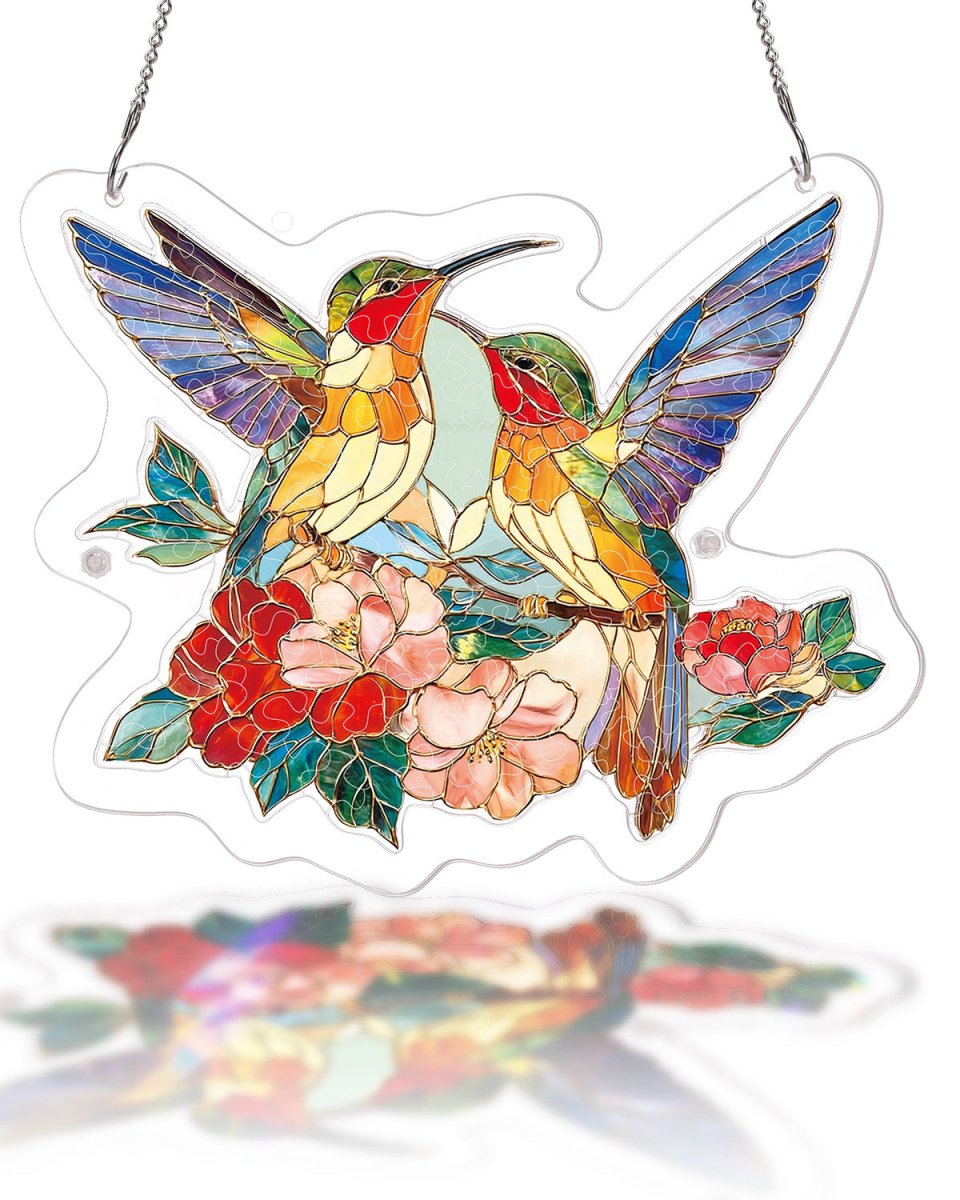 Acrylic Jigsaw Puzzle Suncatcher -Two Birds of Spring
