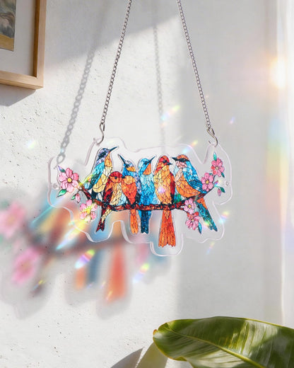 Acrylic Jigsaw Puzzle Suncatcher -Blossom Songbirds