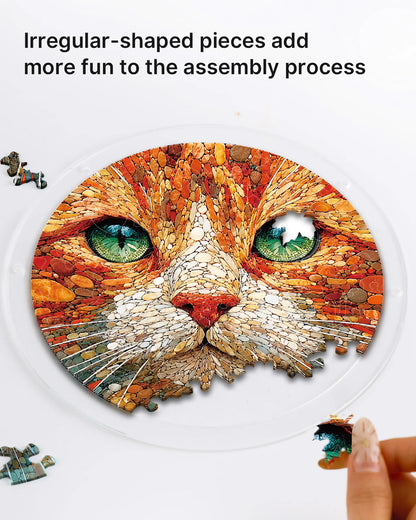 Acrylic Jigsaw Puzzle Suncatcher -Stone Cat