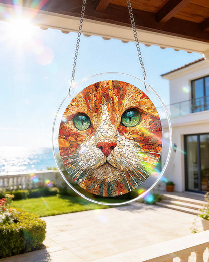 Acrylic Jigsaw Puzzle Suncatcher -Stone Cat