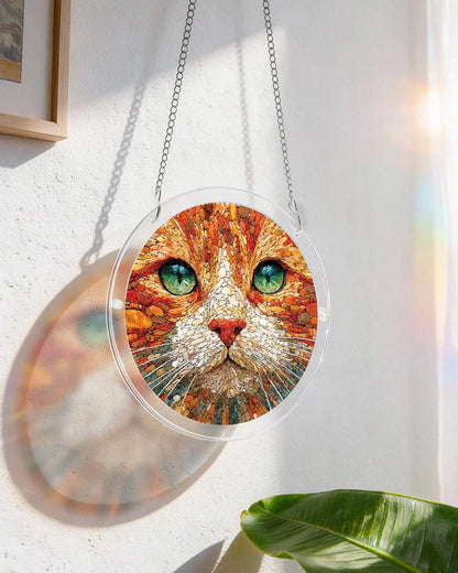 Acrylic Jigsaw Puzzle Suncatcher -Stone Cat