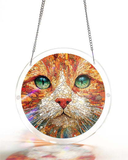 Acrylic Jigsaw Puzzle Suncatcher -Stone Cat