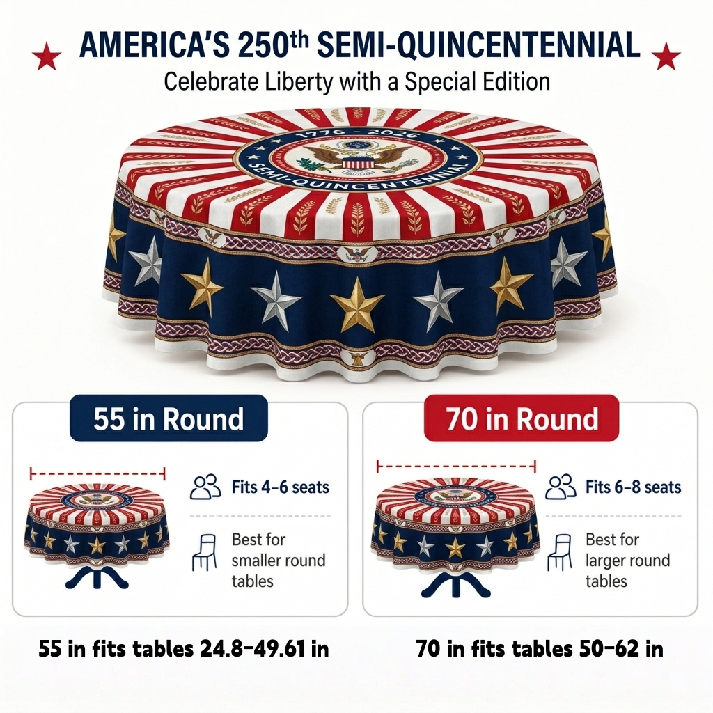 🎉 America’s 250th Semi-Quincentennial Commemorative Tablecloth