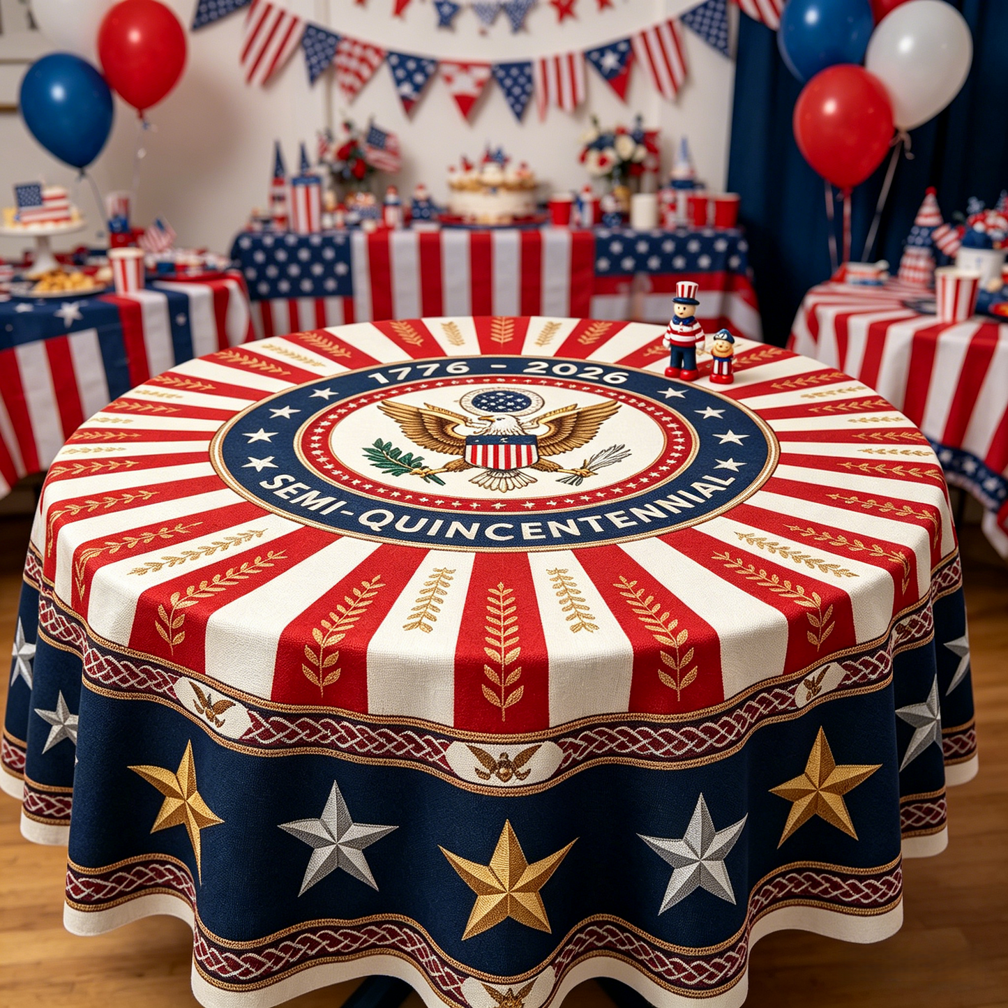 🎉 America’s 250th Semi-Quincentennial Commemorative Tablecloth