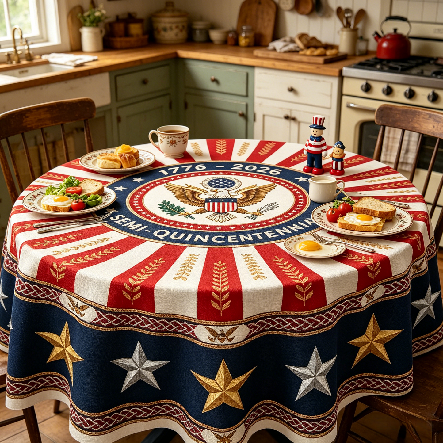 🎉 America’s 250th Semi-Quincentennial Commemorative Tablecloth