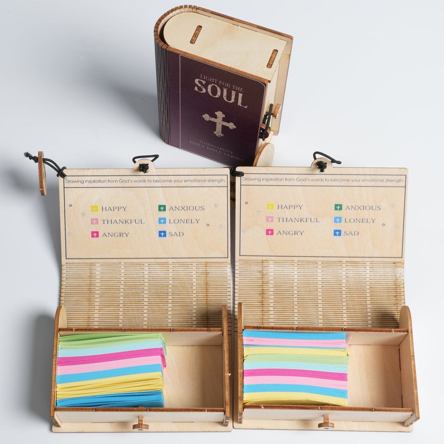 🔥🎁✝️Handmade Wooden Bible Verses Box - Daily Bible Verses (🎁 A Reminder of God's Words💖)