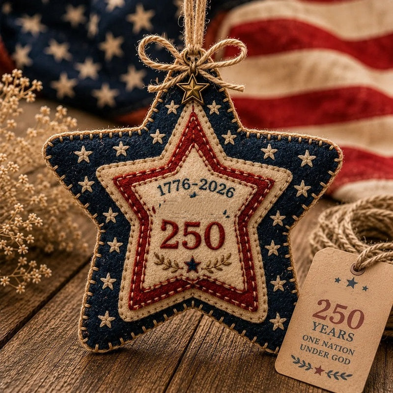 Handcrafted America 250th Anniversary Keepsake Ornaments | Rustic Patriotic Decor 🇺🇸
