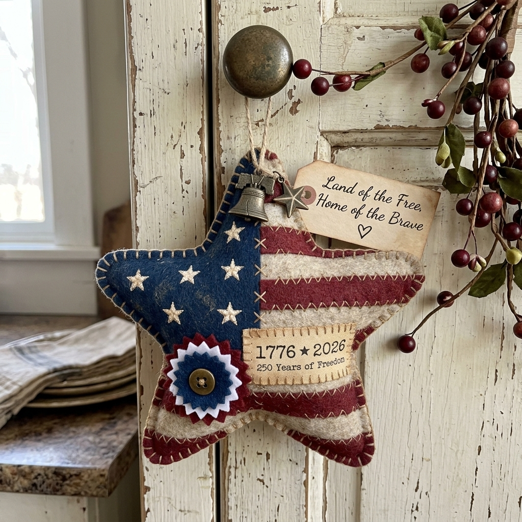 Handcrafted America 250th Anniversary Keepsake Ornaments | Rustic Patriotic Decor 🇺🇸