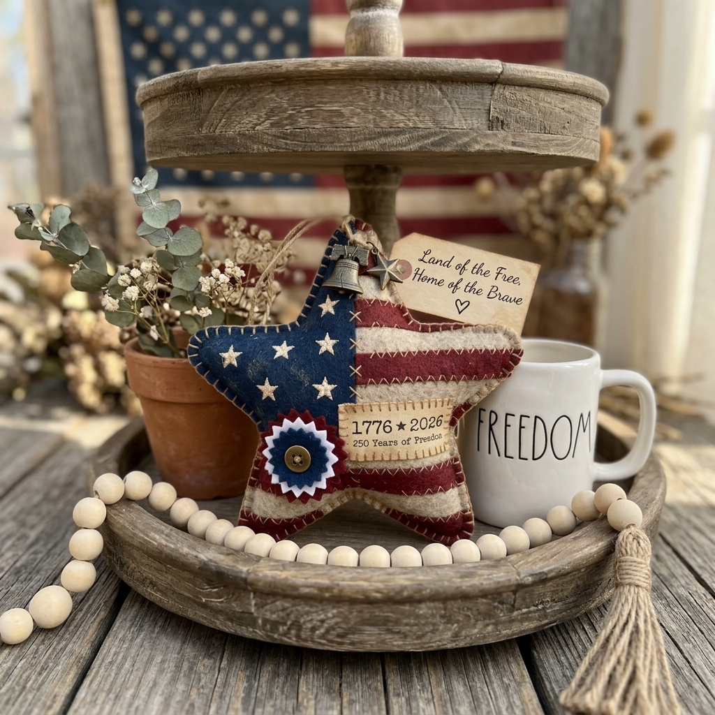 Handcrafted America 250th Anniversary Keepsake Ornaments | Rustic Patriotic Decor 🇺🇸