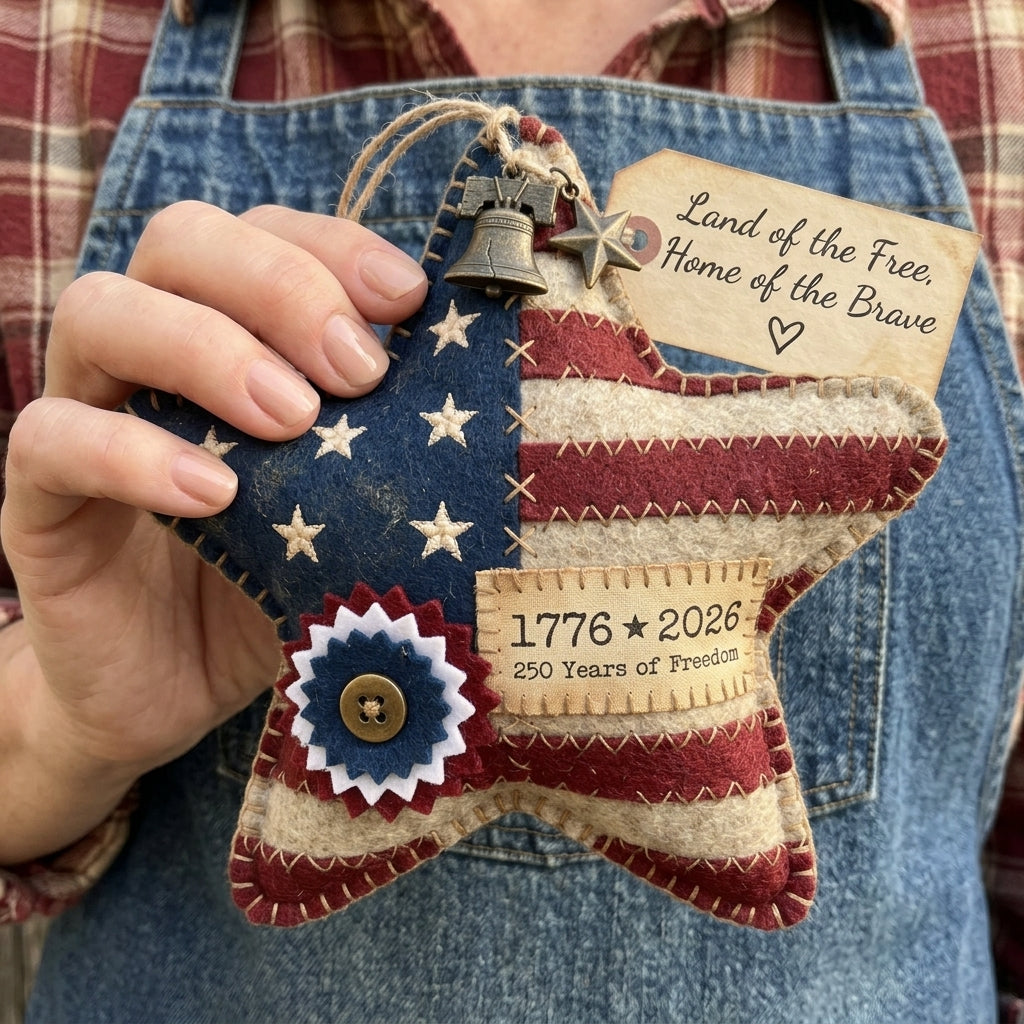 Handcrafted America 250th Anniversary Keepsake Ornaments | Rustic Patriotic Decor 🇺🇸
