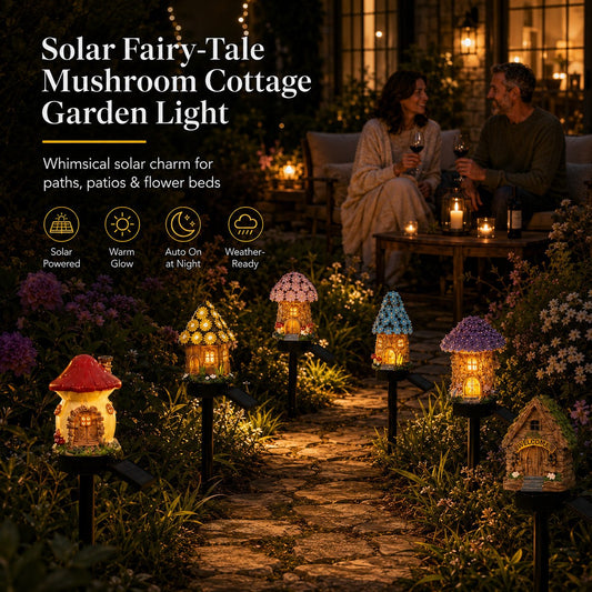 🍄Solar Fairy-Tale Mushroom Cottage Garden Lights