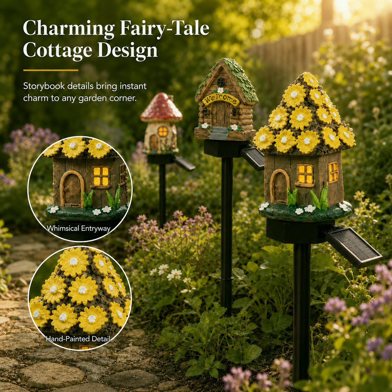 🍄Solar Fairy-Tale Mushroom Cottage Garden Lights