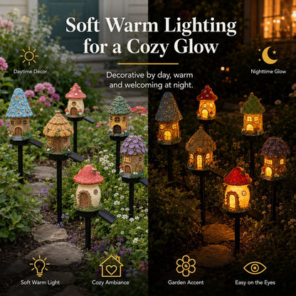 🍄Solar Fairy-Tale Mushroom Cottage Garden Lights