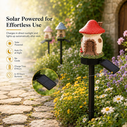 🍄Solar Fairy-Tale Mushroom Cottage Garden Lights