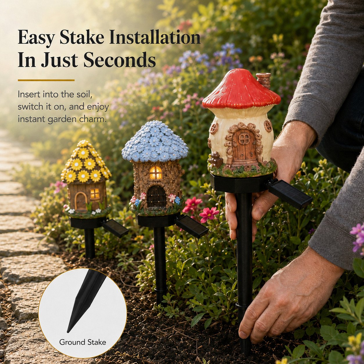 🍄Solar Fairy-Tale Mushroom Cottage Garden Lights