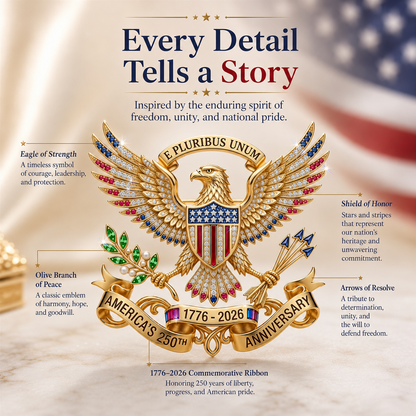 US 250th Anniversary Brooch Pin