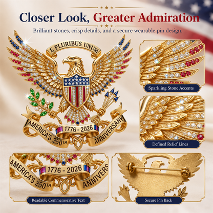 US 250th Anniversary Brooch Pin