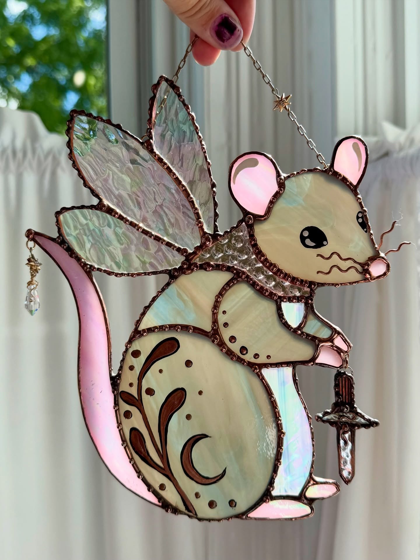 🔥New Product Limited-Time Offer✨Fairy Mouse Stained Glass Suncatcher🐭