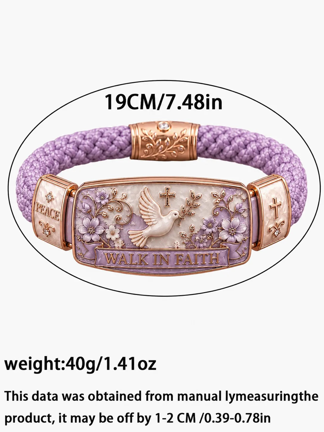 🕊️✝️Walk In Faith Peace Dove Christian Braided Bracelet