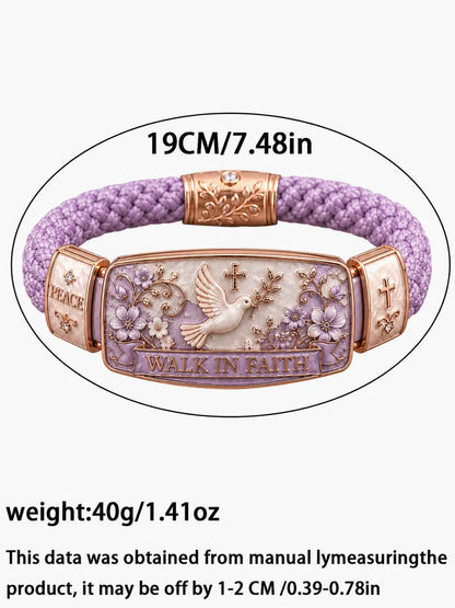 🕊️✝️Walk In Faith Peace Dove Christian Braided Bracelet