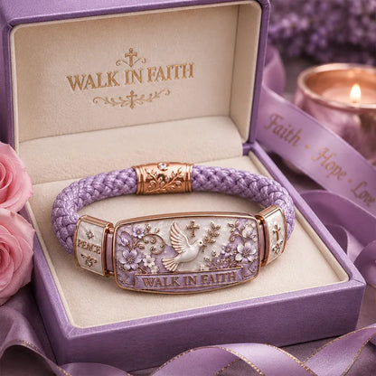 🕊️✝️Walk In Faith Peace Dove Christian Braided Bracelet