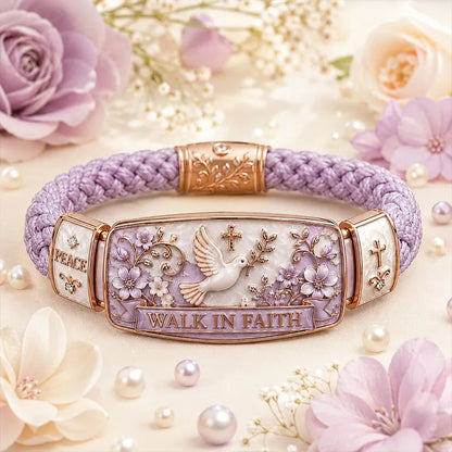 🕊️✝️Walk In Faith Peace Dove Christian Braided Bracelet