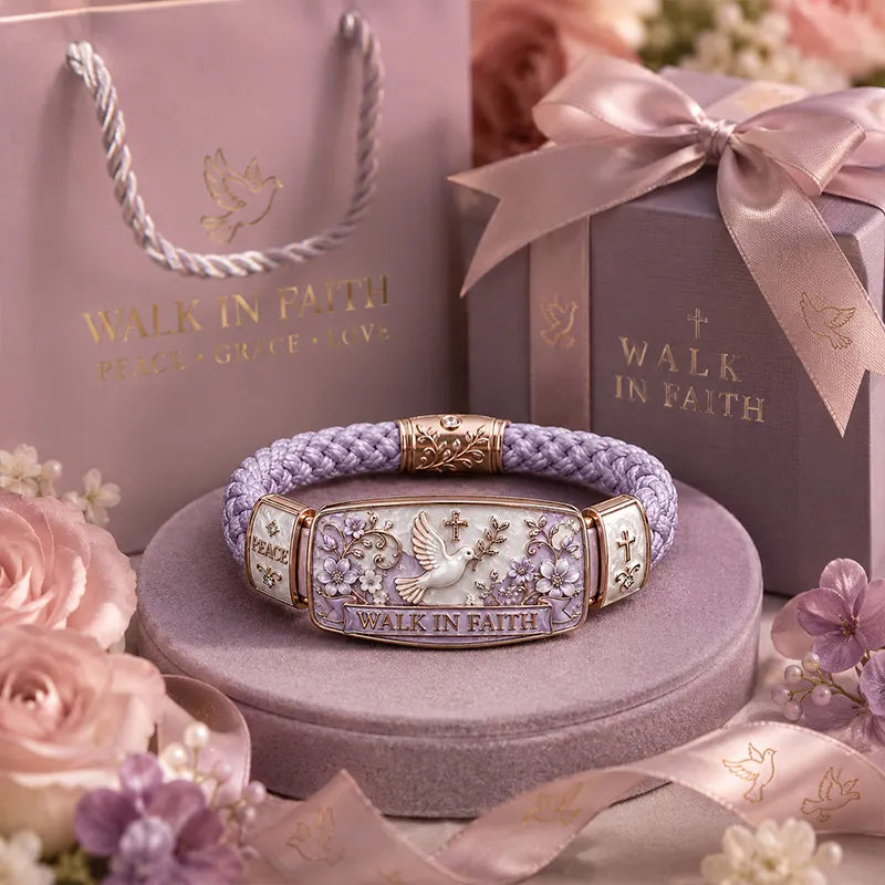 🕊️✝️Walk In Faith Peace Dove Christian Braided Bracelet