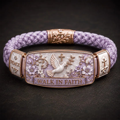 🕊️✝️Walk In Faith Peace Dove Christian Braided Bracelet