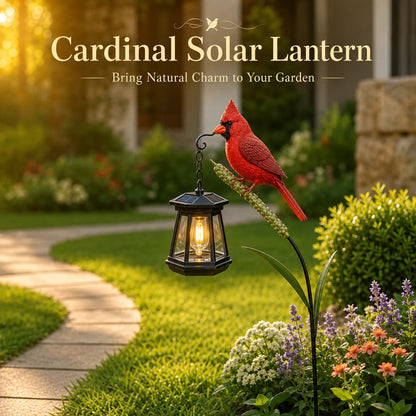 🐦Cardinal Bird Solar Lantern Memorial Garden Stake