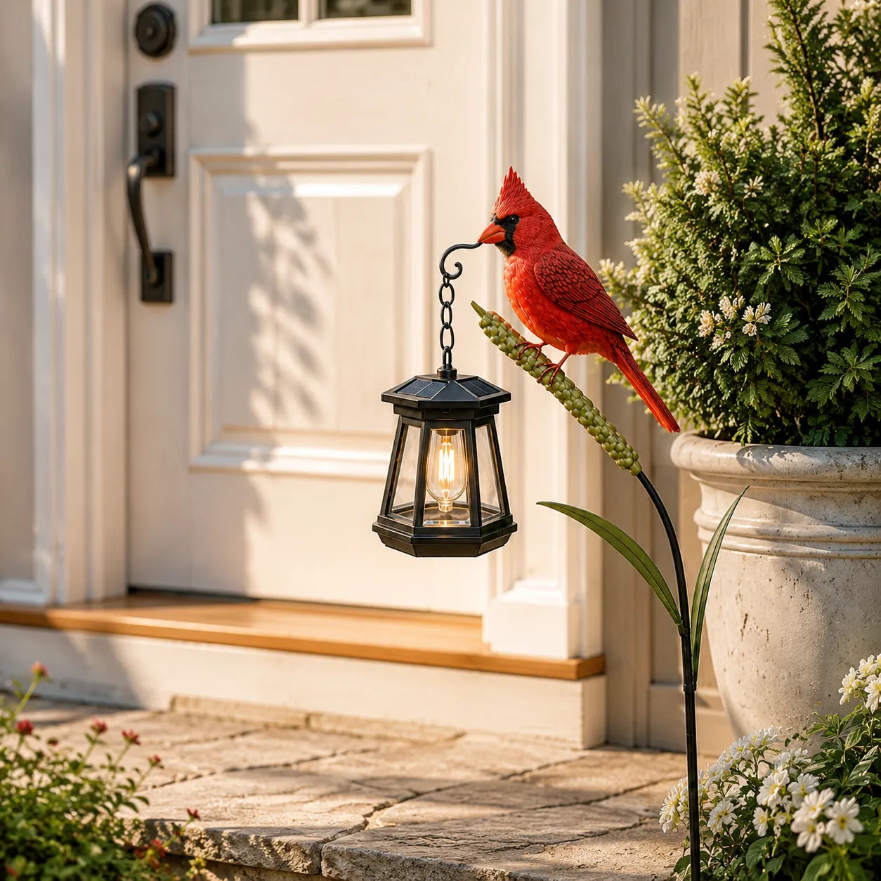 🐦Cardinal Bird Solar Lantern Memorial Garden Stake