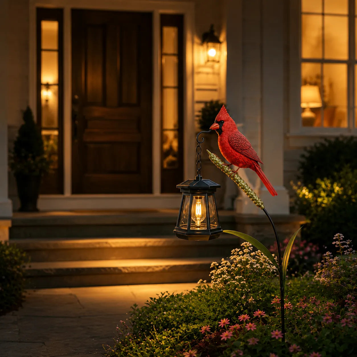 🐦Cardinal Bird Solar Lantern Memorial Garden Stake