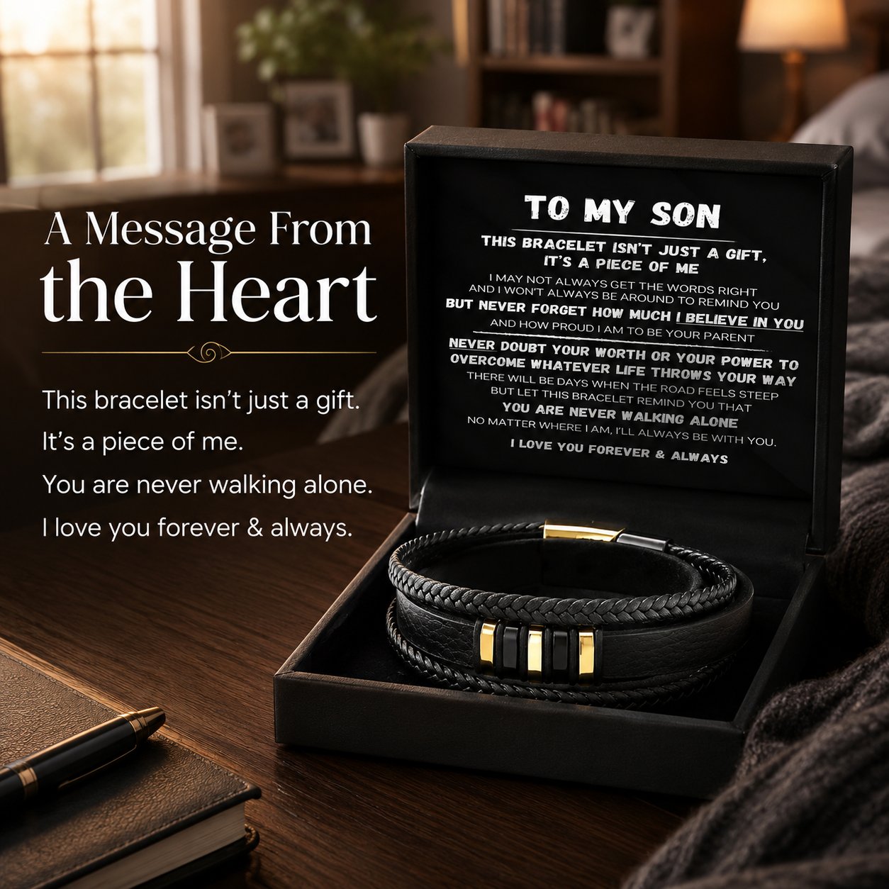 To My Son — Never Walk Alone Braided Bracelet Set❤